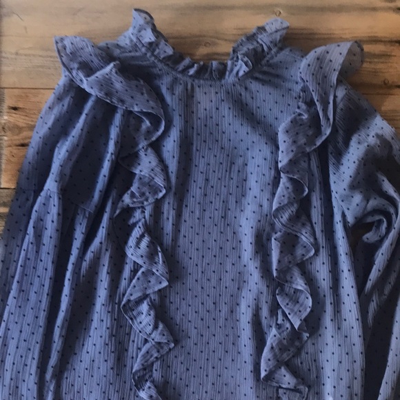 TOPSHOP polka-dot blouse, long sleeves, Size 2 - Picture 4 of 6